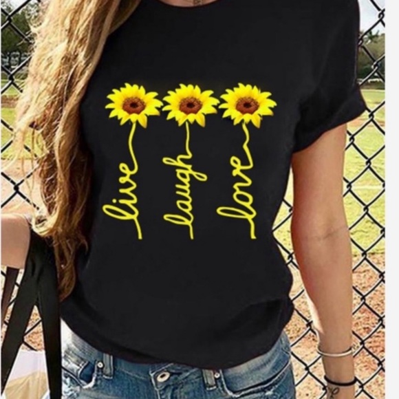 #24  Live Laugh Love Black Fun Top - Picture 3 of 8